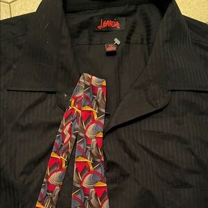 J. Garcia Black Shirt with Abstract Tie